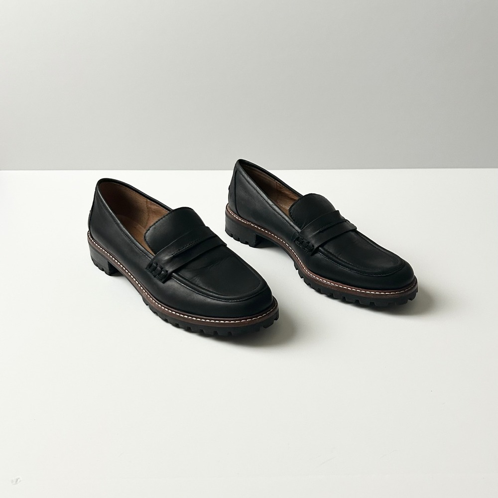 Madewell The Corinne Lugsole Penny Loafer Leather Black Size 9